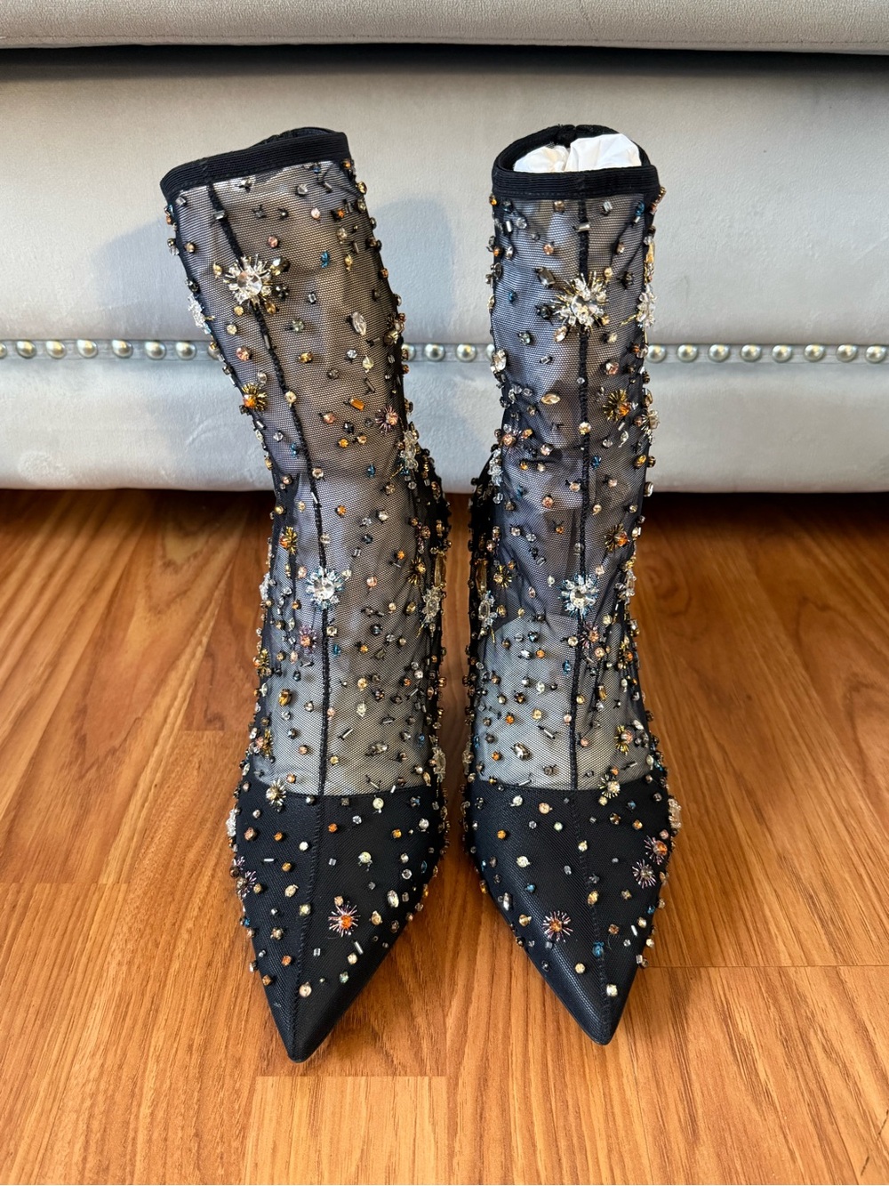 Alexander McQueen Embellished Ankle Boots